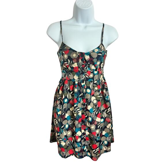 Vintage Forever 21 Floral Mini Dress Sz Small Sleeveless Button Front Sundress - Picture 6 of 6
